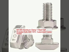 M8 M10 Alüminyum Klem T Başı Yarım Filmiş Boltlar 6061 7075 Özel Kaba Fil