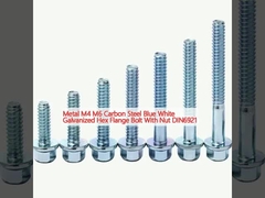 Metal M4 M6 Karbon Çelik Mavi Beyaz Galvanize Hex Flange Bolt Nut DIN6921