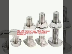 M12 M16 Hammer Head T Bolt Alüminyum anodizasyon 6061 7075 Fındık yıkama makinesi Alüminyum