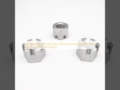 M8 M10 Stainless Steel Plain Polishing Hexagon Slotted Nut SS201 SS304 SS316 DIN935 
