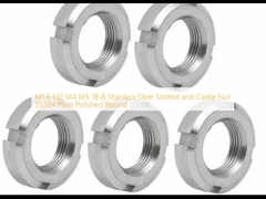 M1.6 M2 M4 M5 18-8 Stainless Steel Slotted and Castle Nut SS304 Plain Polished Round